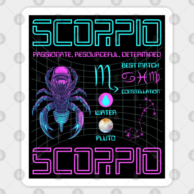 Scorpio Cyberpunk Zodiac Sci-Fi Design Sticker by TuncGK