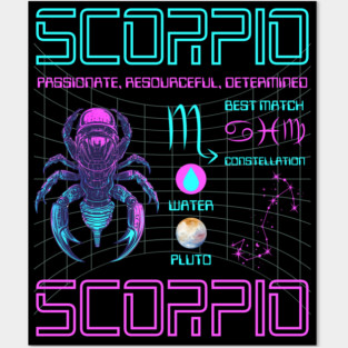Scorpio Cyberpunk Zodiac Sci-Fi Design Posters and Art