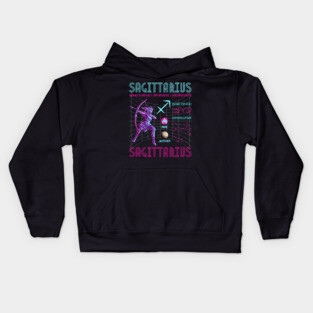 Sagittarius Futuristic Zodiac Archer Design Kids Hoodie