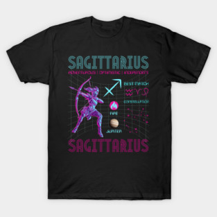 Sagittarius Futuristic Zodiac Archer Design T-Shirt