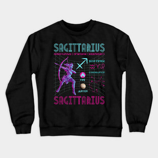 Sagittarius Futuristic Zodiac Archer Design Crewneck Sweatshirt