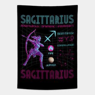 Sagittarius Futuristic Zodiac Archer Design Tapestry