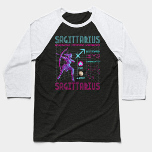 Sagittarius Futuristic Zodiac Archer Design Baseball T-Shirt