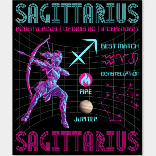 Sagittarius Futuristic Zodiac Archer Design Posters and Art