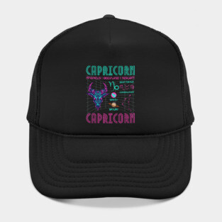 Capricorn Cyberpunk Zodiac Astrology Design Hat