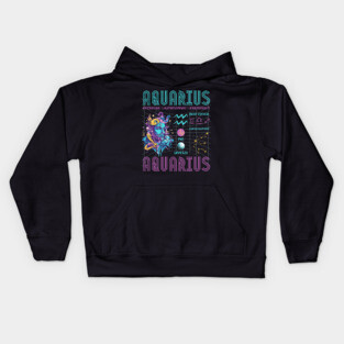 Aquarius Sci-Fi Zodiac Cyberpunk Art Kids Hoodie
