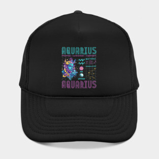 Aquarius Sci-Fi Zodiac Cyberpunk Art Hat