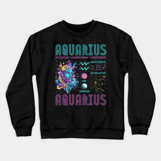 Aquarius Sci-Fi Zodiac Cyberpunk Art Crewneck Sweatshirt
