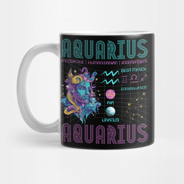 Aquarius Sci-Fi Zodiac Cyberpunk Art by TuncGK