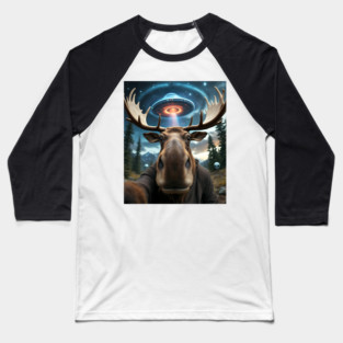Moose Selfie Baseball T-Shirt