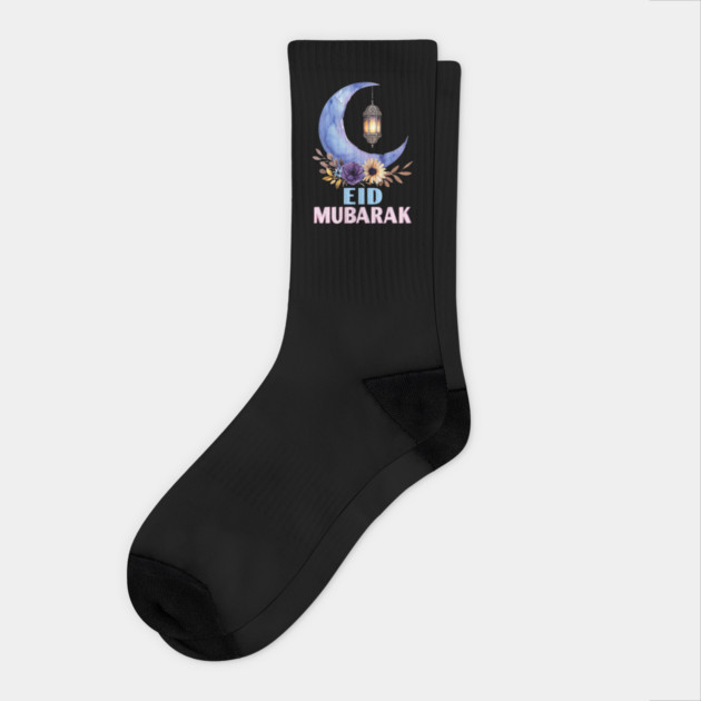 Eid Alfitr Mubarak Kareem, Happy Ramadan Mubarak Kareem Socks by Creatifly Graphic Tees