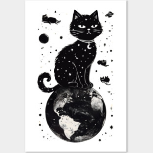 Cosmic Cat Ruler of the Universe Posters and Art