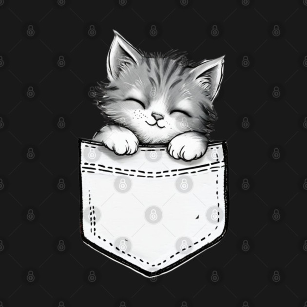 Pocket Cute Cat by Creatifly Graphic Tees