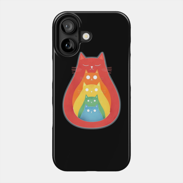 Rainbow Cats Phone Case by Creatifly Graphic Tees