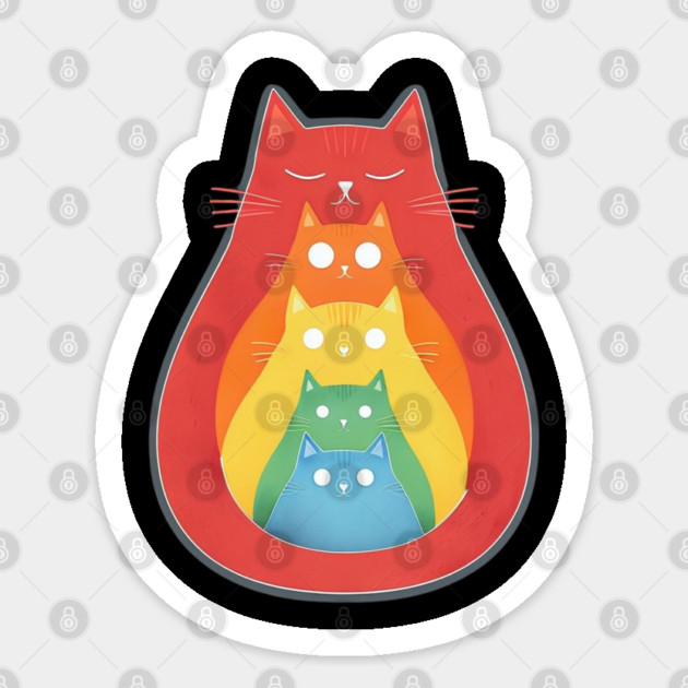 Rainbow Cats Sticker by Creatifly Graphic Tees