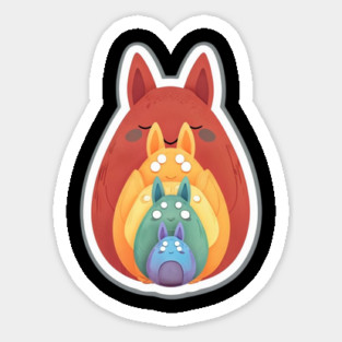 Rainbow Easter Rabbits Sticker