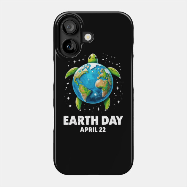 Earth Day 2025 Restore Earth Sea Turtle Art Save the Planet Phone Case by Creatifly Graphic Tees