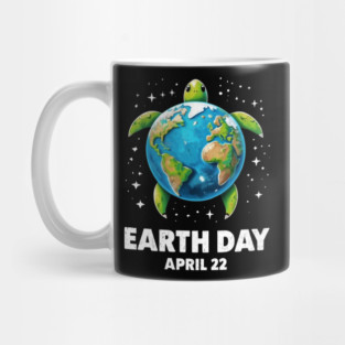 Earth Day 2025 Restore Earth Sea Turtle Art Save the Planet Mug