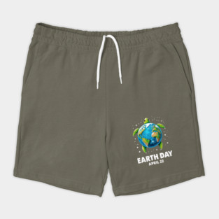 Earth Day 2025 Restore Earth Sea Turtle Art Save the Planet Shorts