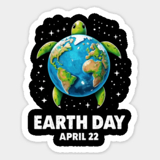 Earth Day 2025 Restore Earth Sea Turtle Art Save the Planet Sticker