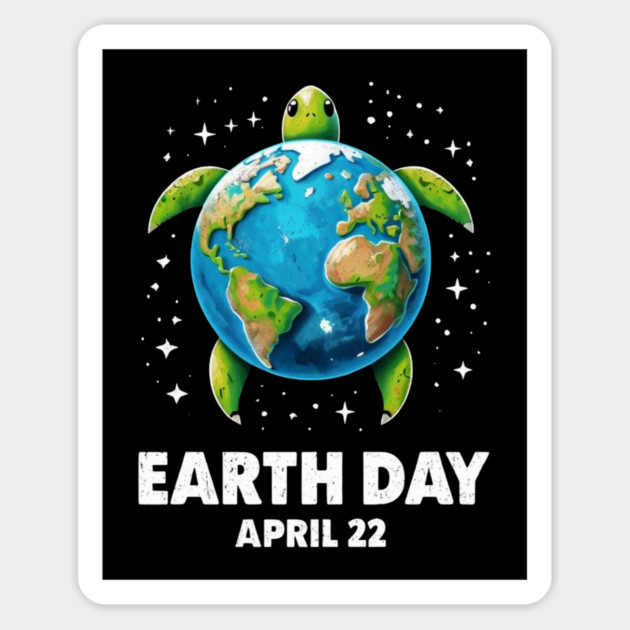 Earth Day 2025 Restore Earth Sea Turtle Art Save the Planet Magnet by Creatifly Graphic Tees