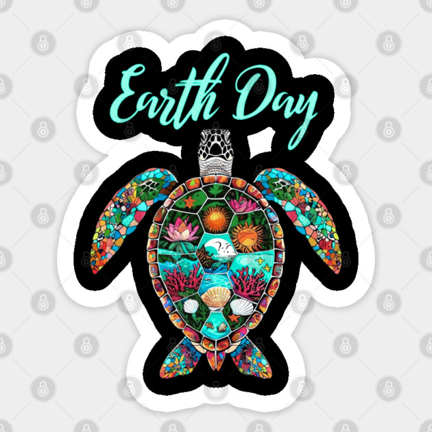 Sea Turtle Earth Day Save The Earth Sticker by Creatifly Graphic Tees