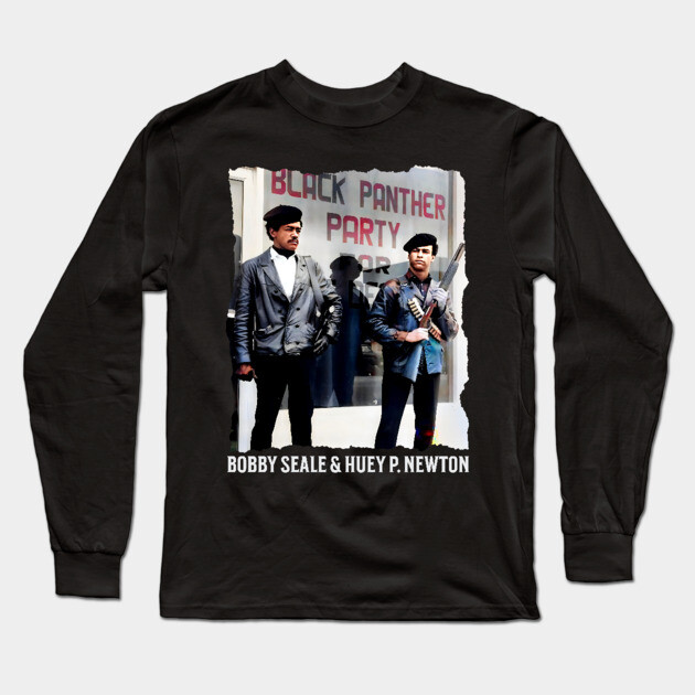 BOBBY SEALE & HUEY P. NEWTON - Black Panther Party Long Sleeve T-Shirt by UrbanLifeApparel