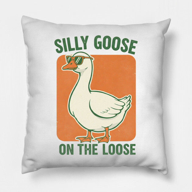 Silly Goose Tee -  Honkin' Around, Feathered Fun Pillow by OUTFITPAW