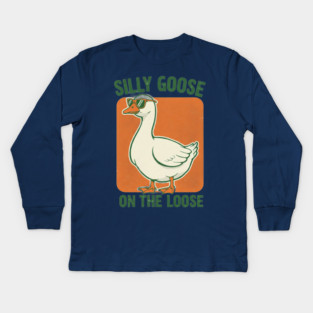 Silly Goose Tee -  Honkin' Around, Feathered Fun Kids Long Sleeve T-Shirt