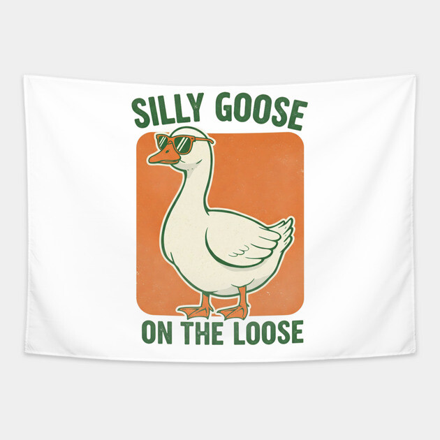Silly Goose Tee -  Honkin' Around, Feathered Fun Tapestry by OUTFITPAW
