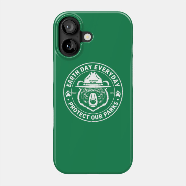 Earth Day Everyday Protect Our Parks Bear Vintage Phone Case by Creatifly Graphic Tees
