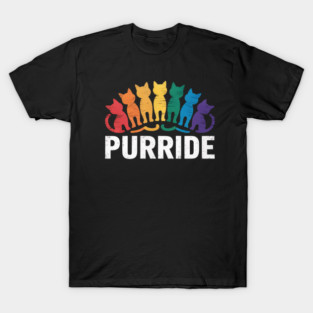Purride Cat Pride Ally LGBT Community Rainbow Pride T-Shirt