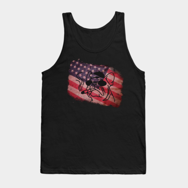 Best Dog Dad Ever American Flag Tank Top by Pixel Threads 