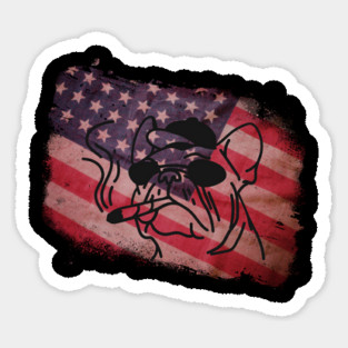 Best Dog Dad Ever American Flag Sticker