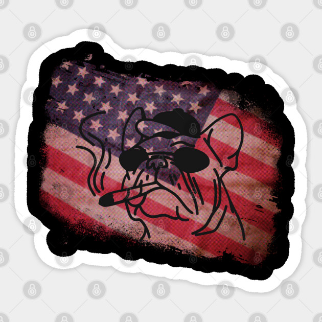 Best Dog Dad Ever American Flag Sticker by Pixel Threads 