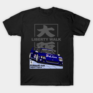 Ferrari F40 LBWK Blue T-Shirt