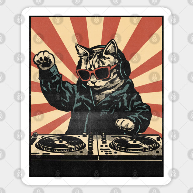 DJ Cat Sticker by GoshWow®