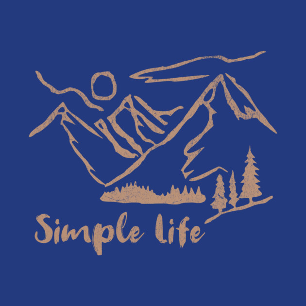 Simple Life – Minimalist Mountain and Forest Line Art Design by DonWillisJrArt