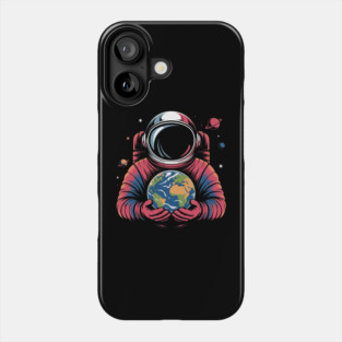Astronaut Holding Earth Planet Space Galaxy For Earth Day Phone Case