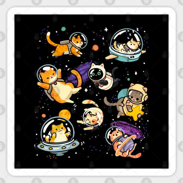 Cats in Space Sticker by GoshWow®