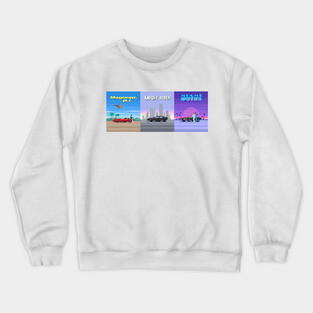 Pixel art - Magnum - Knight Rider - Miami vice Crewneck Sweatshirt