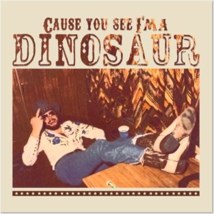 Vintage Dinosaur Hank Williams Jr - Bocephus Western Southern Posters and Art