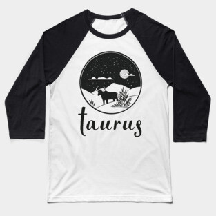 Taurus Zodiac Sign Celestial Art Baseball T-Shirt