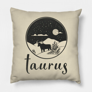Taurus Zodiac Sign Celestial Art Pillow