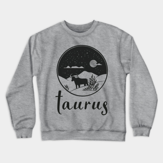 Taurus Zodiac Sign Celestial Art Crewneck Sweatshirt by TuncGK