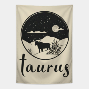 Taurus Zodiac Sign Celestial Art Tapestry