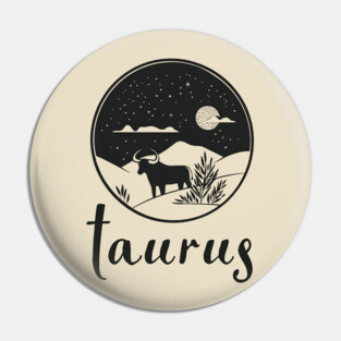 Taurus Zodiac Sign Celestial Art Pin