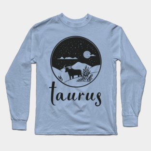 Taurus Zodiac Sign Celestial Art Long Sleeve T-Shirt