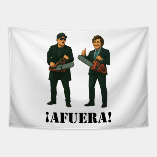 Javier Milei and Elon Musk chainsaws Tapestry