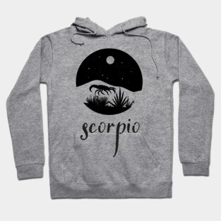 Scorpio Zodiac Sign Moonlit Landscape Hoodie